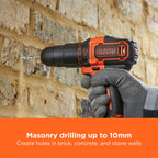 BLACK+DECKER 18 V Cordless 2-Gear Combi Drill with Kitbox and 2X 1.5 Ah Lithium Ion Batteries