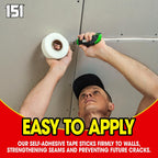 Gorilla Filler Plasterboard & Drywall Mesh Tape | Fills Cracks - Easy to Apply (Self Adhesive) | 50mm x 50m (White, 50m)