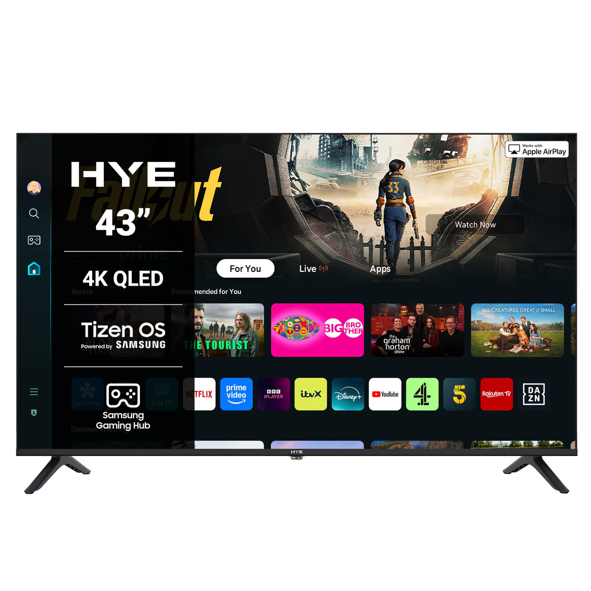 HYE 24" LED Smart TV - HD Ready, Samsung Tizen OS & Gaming Hub, Black