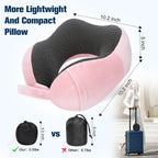Cirorld Travel Pillow for Airplane, Neck Pillow for Travel, Memory Foam Travel Neck Pillow for Adults, Adjustable & Compact Flight Pillow, Ergonomic Neck Cushion, With Ear Plugs, Eye Mask, Carry Bag