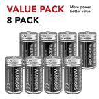 Warriors 2X 9V Alkaline Batteries, 6LR61, Long Lasting Power