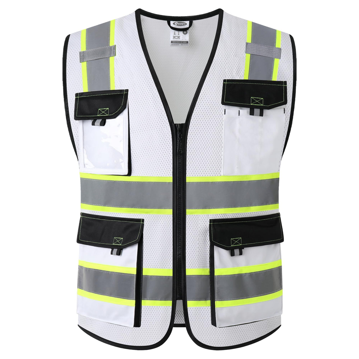 JKSafety Safety Vest for Men Women Hi Vis Reflective Vest JK220 OBlack L