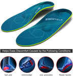 Plantar Fasciitis Arch Support Orthopedic Insoles Relieve Flat Feet Heel Pain Shock Absorption Comfortable Inserts(Size:UK-7,Length:10.25",Green)