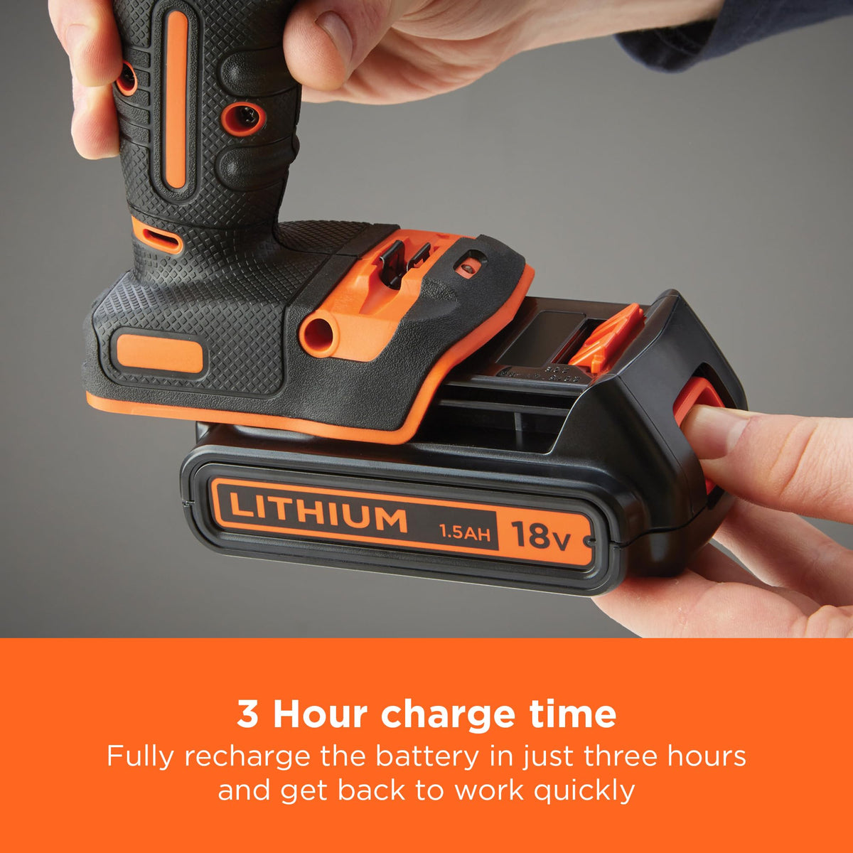 BLACK+DECKER 18 V Cordless 2-Gear Combi Drill with Kitbox and 2X 1.5 Ah Lithium Ion Batteries