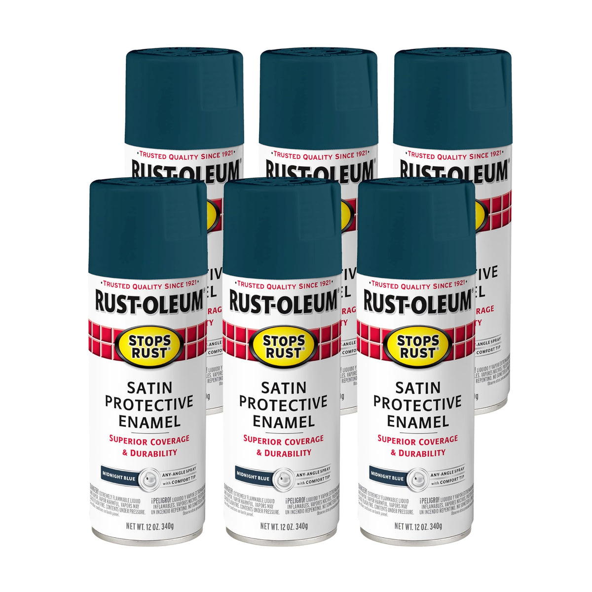 Rust-Oleum 7776830 Stops Rust Spray Paint, 12 oz, Flat Black