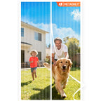 METAONLY Magnetic Screen Door Mesh, Works for Patio, Sliding Door, Keeps Bug Mosquito Out, Fresh Air Flow, Fits 32" x 80" Door - Curtain Size 34" x 82", Black with Lace