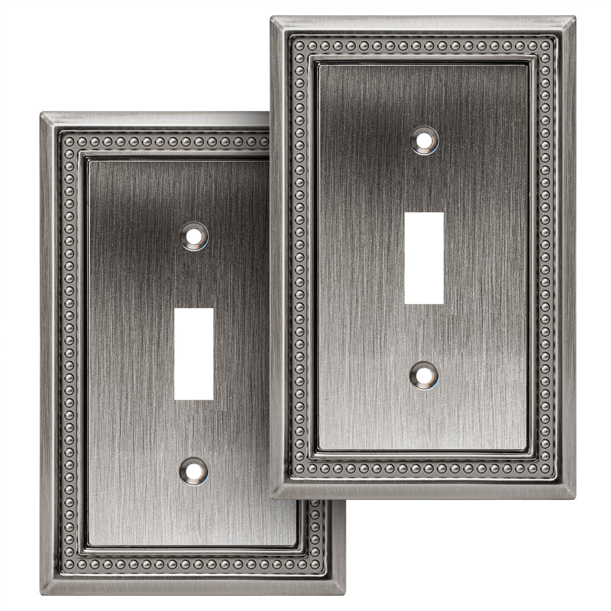 Sunken Pearls Heavy-Duty 4 Toggle Light Switch Plate, Antique Brass, 1 Pack