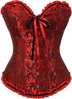LSFYSZD Women's Lace Up Boned Overbust Corset Bustier Lingerie Bodyshaper Top Plus Size