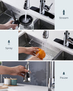 FORIOUS Kitchen Faucet with Cup Washer, Pull Down Sprayer, Brushed Nickel