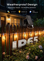 Brightown 52FT Solar String Lights Outdoor Waterproof, Last 30+ Hrs Runtime