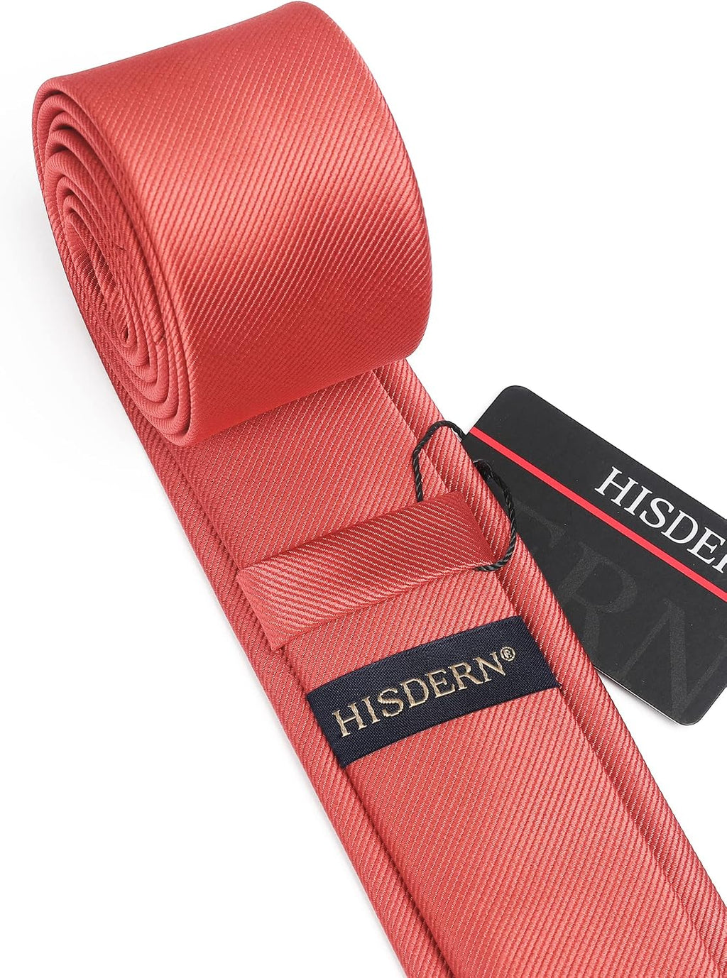 HISDERN Skinny Tie Solid Color 6cm Slim Ties for Men Wedding Classic Formal Business Necktie