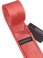 HISDERN Skinny Tie Solid Color 6cm Slim Ties for Men Wedding Classic Formal Business Necktie