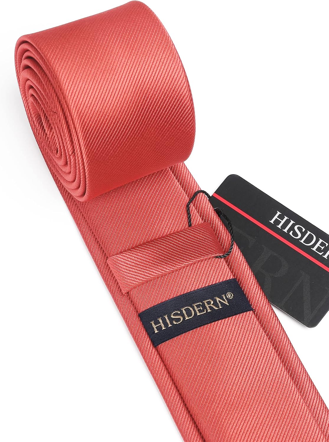 HISDERN Skinny Tie Solid Color 6cm Slim Ties for Men Wedding Classic Formal Business Necktie