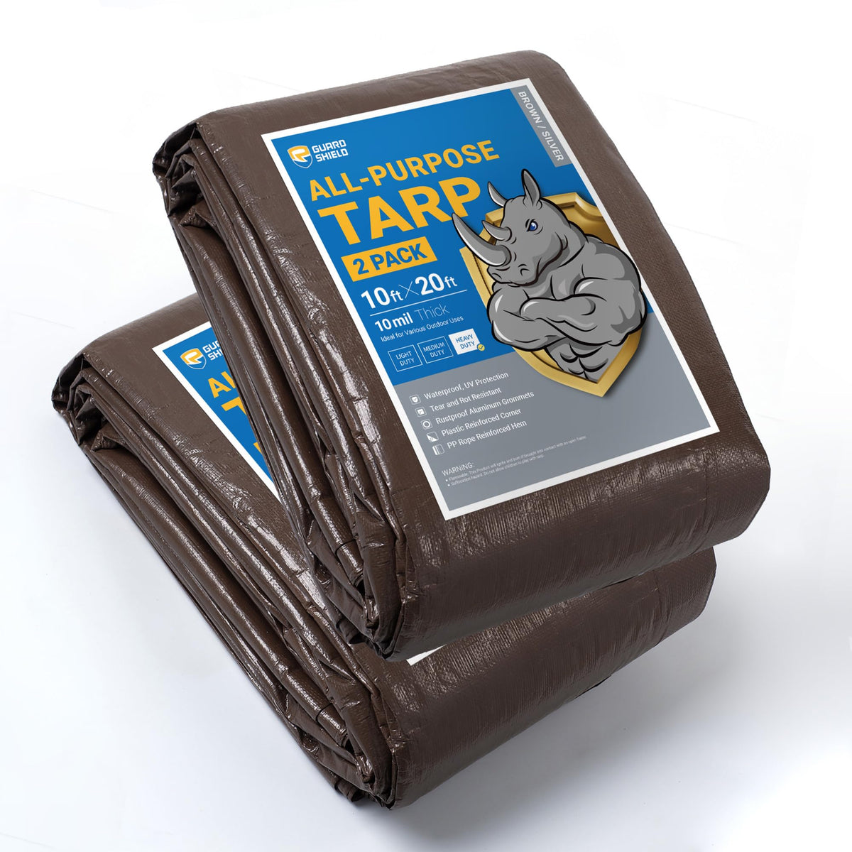 GUARD SHIELD Heavy Duty Tarp 20x30 Feet Silver/Black Multi Purpose Thick Waterproof Poly Tarp Cover 10mil