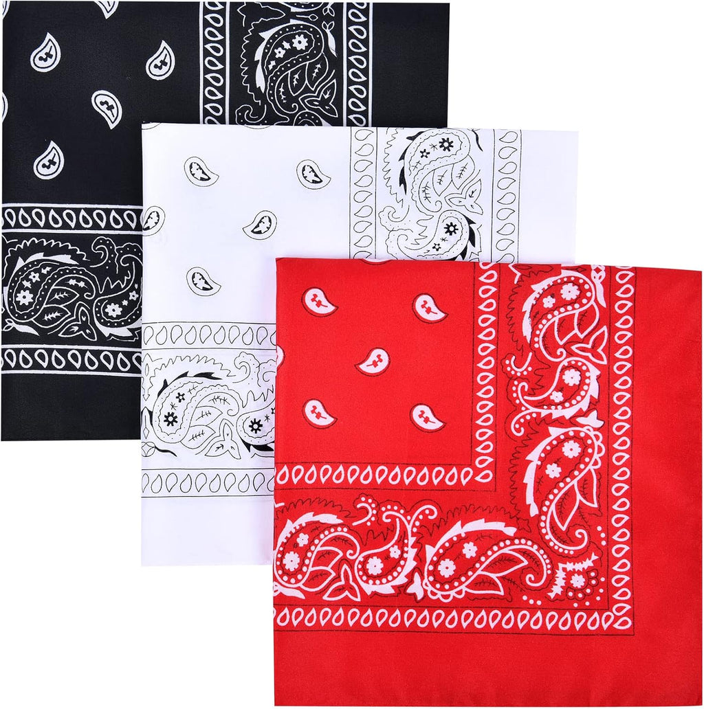 Aomig Bandana Head Scarf for Men and Women, Stylish Cowboy Headband Handkerchief, Multi-purpose Hair Scarf Paisley Print Unisex Headwraps, Bib Party Face Covering Headwear for Motorcycling