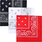 Aomig Bandana Head Scarf for Men and Women, Stylish Cowboy Headband Handkerchief, Multi-purpose Hair Scarf Paisley Print Unisex Headwraps, Bib Party Face Covering Headwear for Motorcycling