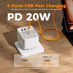 TESSAN UK to European Plug Adapter 2 Pack, EU Travel Plugs with USB C