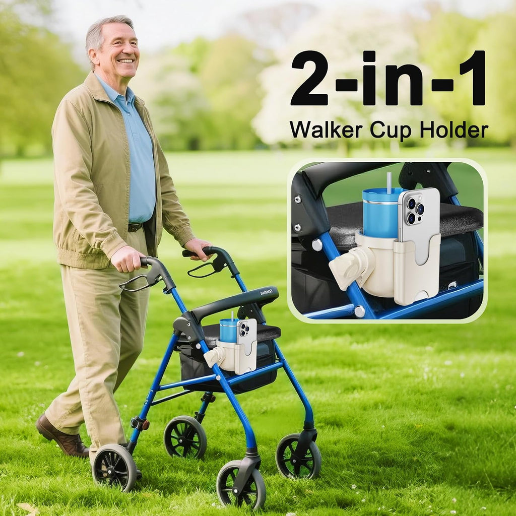 Wheelchair Cup Holder: Universal Cup Holder with Phone Holder for Pram Bike
