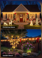 Brightown 52FT Solar String Lights Outdoor Waterproof, Last 30+ Hrs Runtime