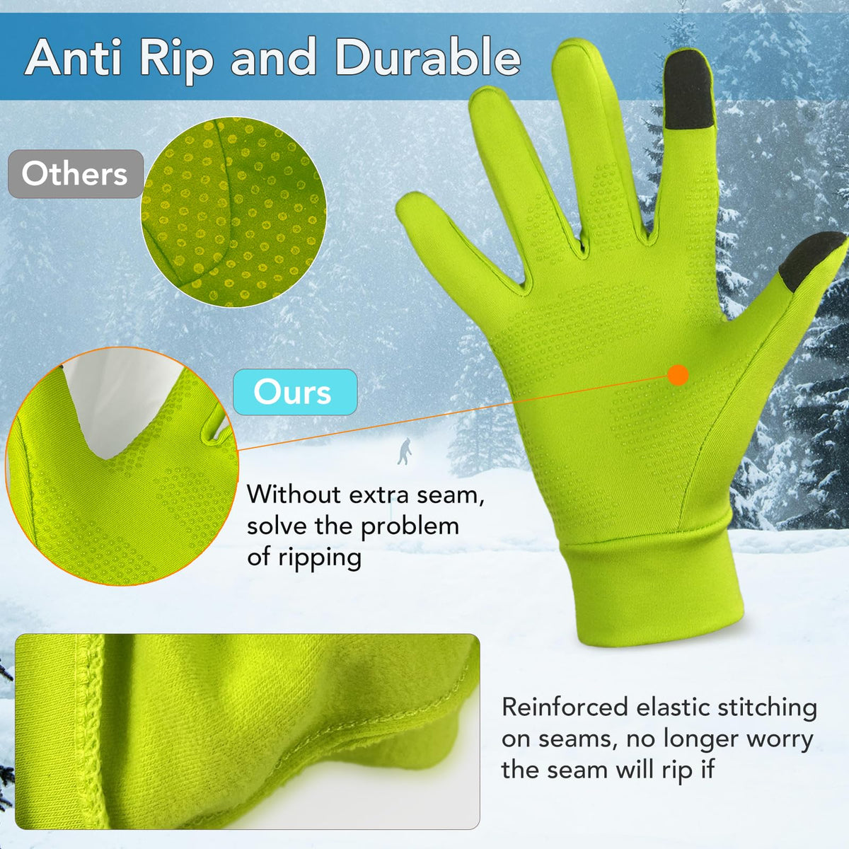 Unigear Running Gloves, Touch Screen Anti-slip Lightweight Gloves Liners for Cycling Biking Sporting Driving for Men Women