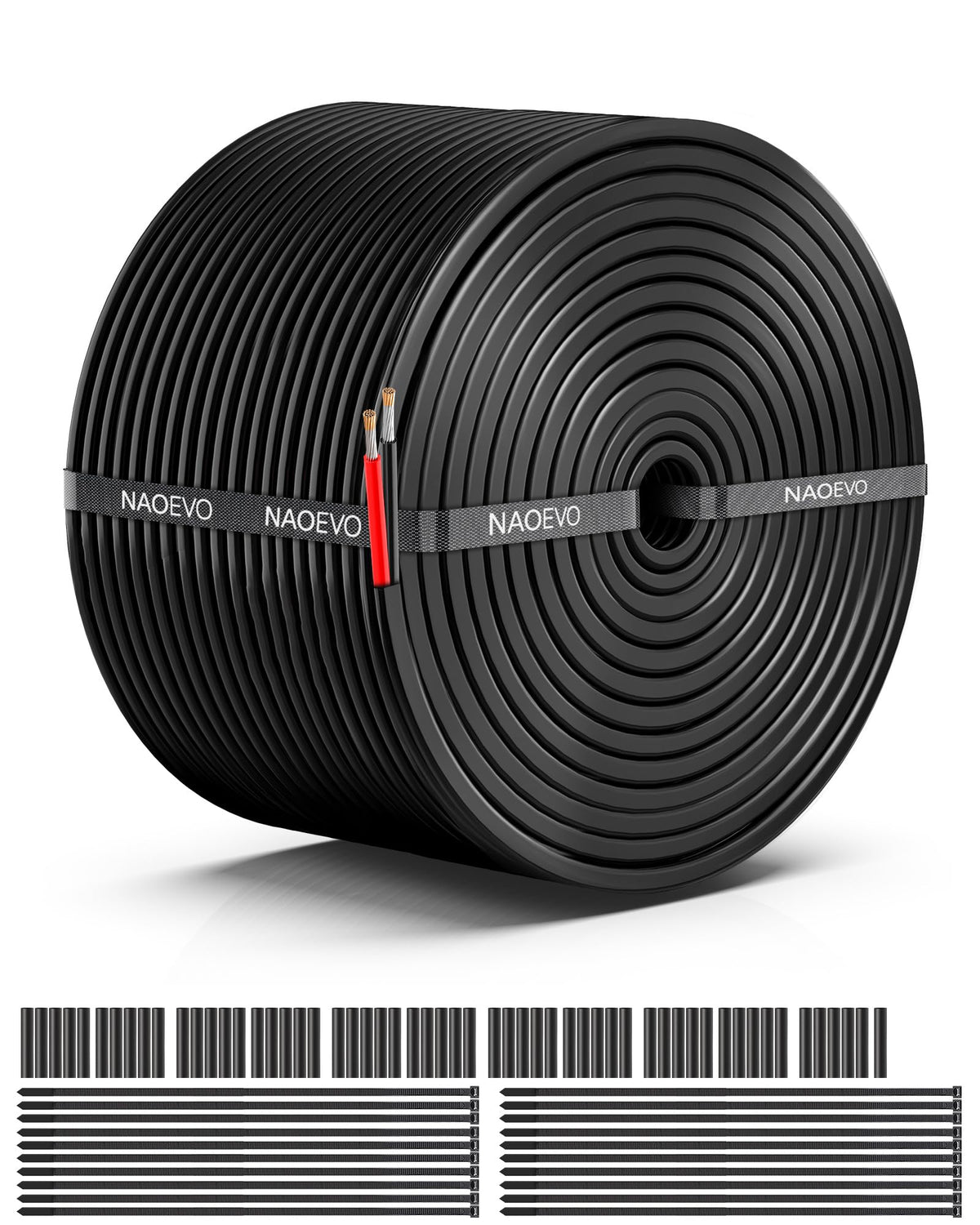 NAOEVO 14 Gauge Wire 3 Conductor, 14 Gauge Automotive Wire 12V Cable, 50FT
