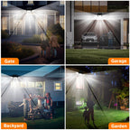 MIHANI Solar Flood Lights Outdoor, 2500LM Motion Sensor Security Lights with 270° Wide Angle, IP65 Waterproof, 3 Heads Solar Outdoor Lights for Patio, Yard, House, Garage (Non-Remote, 2 Pack)