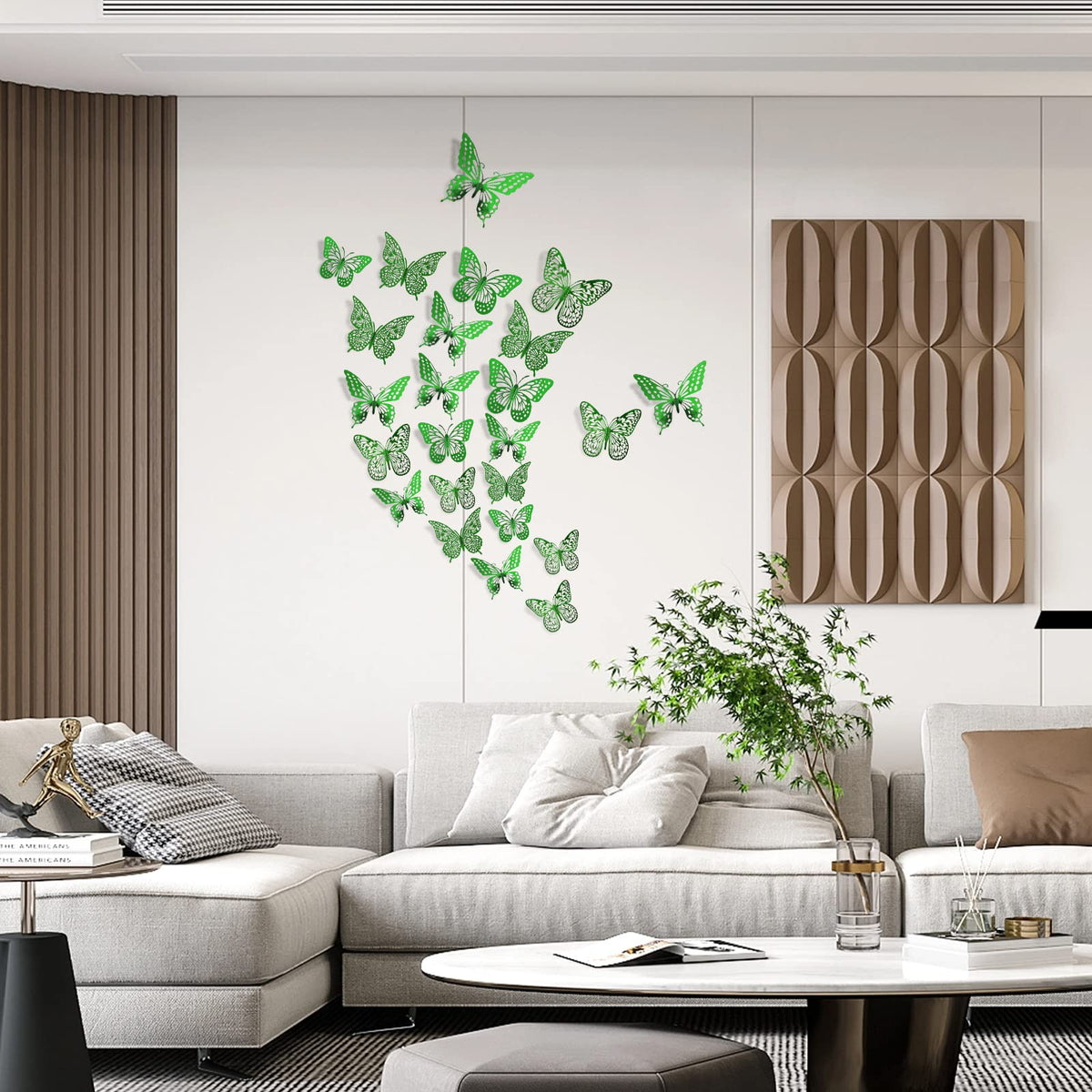 SAOROPEB 3D Butterfly Wall Decor 48 Pcs Gold Butterfly Birthday Decorations