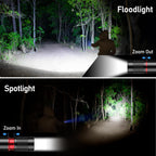 Blukar LED Torch Rechargeable, 2000L Super Bright Adjustable Focus Torches