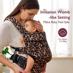 Momcozy Baby Carrier for 3-24M/3.2-20kg, Waist 64-127cm, Cotton Black