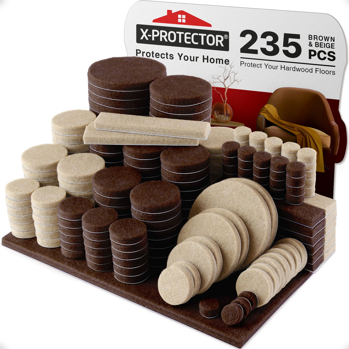 Felt Furniture Pads X-PROTECTOR 133 PCS Premium Furniture Pads - Felt Pads