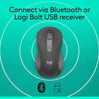 Logitech Signature M650 L Full Size Wireless Mouse - For Large Sized Hands