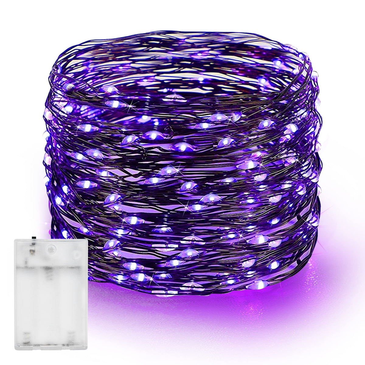 Dazzle Bright Fairy Lights Battery Operated, 20 FT 60 LED Silver Wire Waterproof Battery Operated String Lights, Christmas Decorations for Indoor Outdoor Bedroom Yard Decor, Red