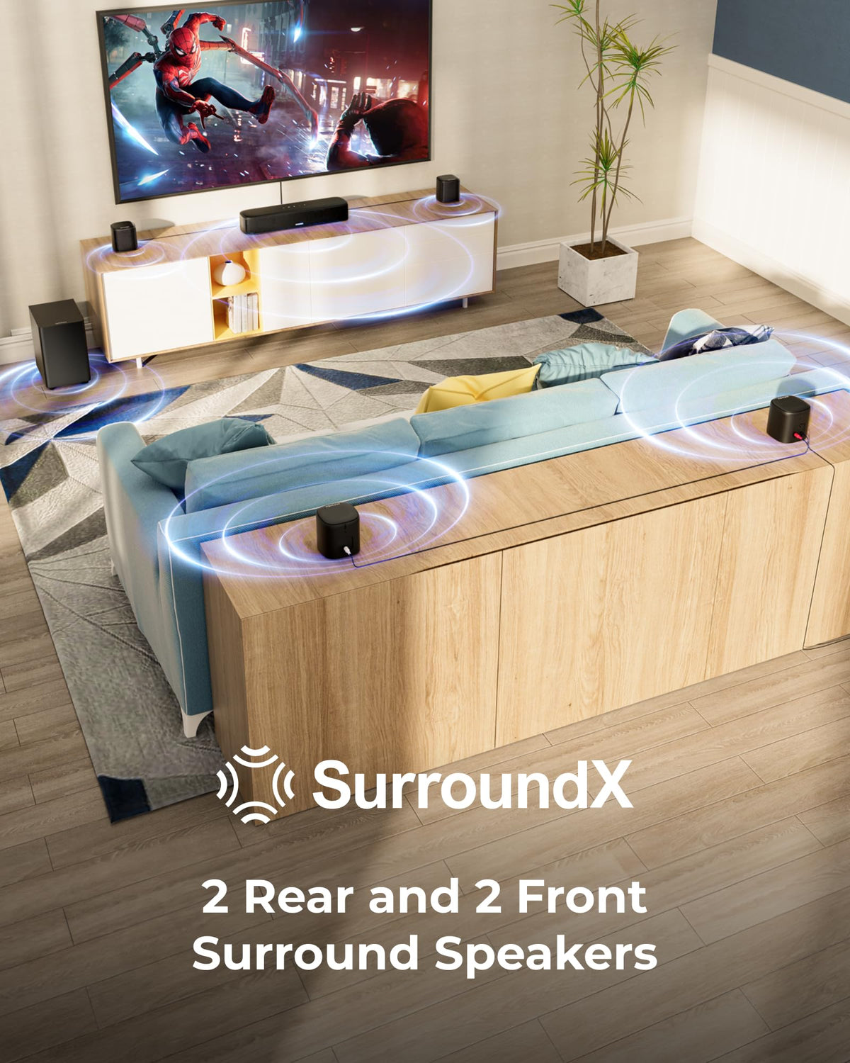 ULTIMEA 2.1ch Soundbar All-in-one, Built-in Subwoofer for TV