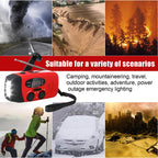 2000mAh Wind Up Solar Hand Crank Emergency Radio | AM/FM Weather Band Radio with LED Torch, SOS Alert & USB Phone Charger for Outdoor Camping Hiking (Red)