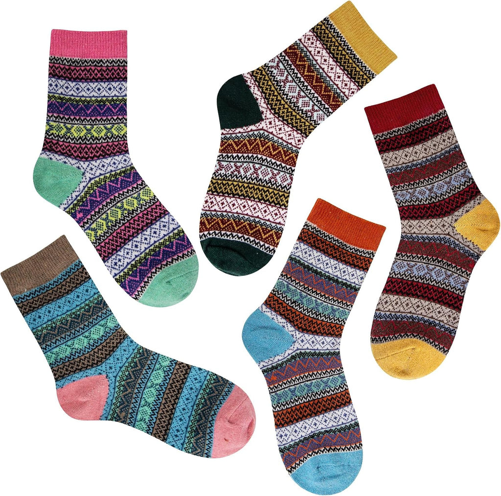 Ladies Socks Wool Thermal Fluffy Gifts For Women 5 Pairs