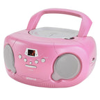 Groov-e Original Boombox - Portable CD Player with Bluetooth, Radio, 3.5mm Aux Port, & Headphone Socket - LED Display, 2 x 1.2W Speakers - Battery or Mains Powered - Blue