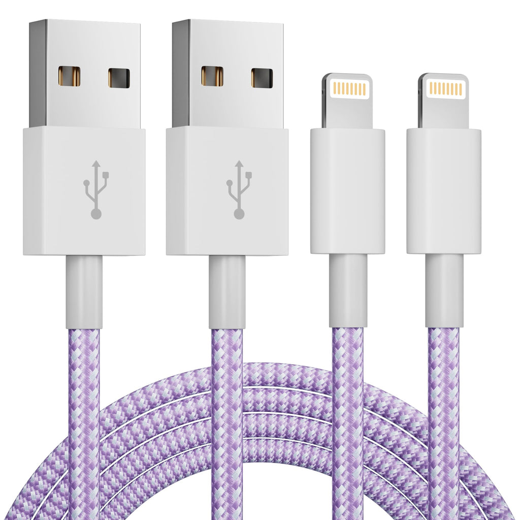 2Pack 1.8M iphone Charger Cable [Apple MFi Certified] 6 Foot, 2.4A Lightning to USB Fast Charging Lead for iPhone 14 13 12 11 Pro Max XS XR X 8 7 6 Plus 5, iPad and iPod