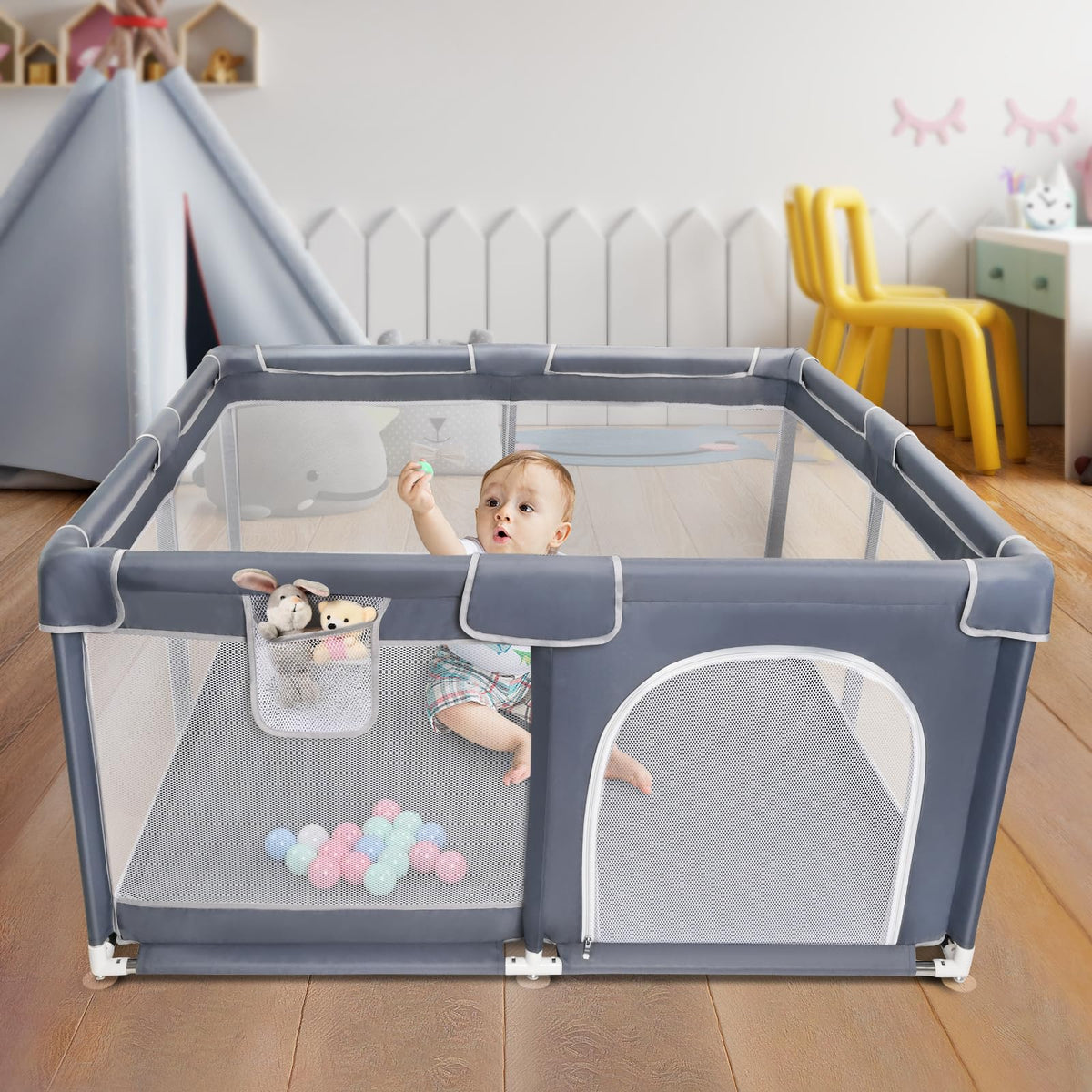 CHOLY Baby Playpen for Babies and Toddlers, Durable Play Pen