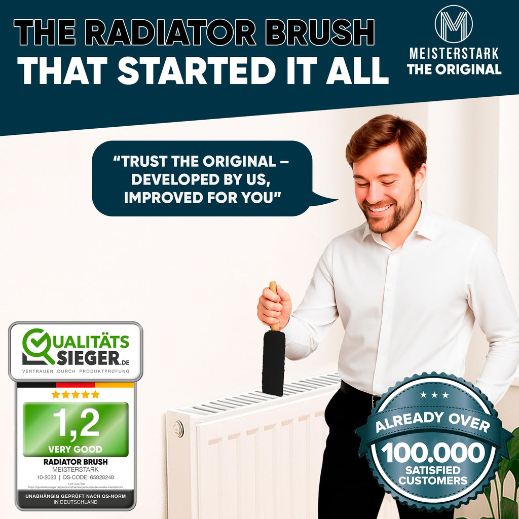 THE ORIGINAL Radiator Cleaner Brush 115cmI Long Radiator Brush for Cleaning