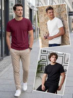 Love My Fashions Mens Plain T Shirt Crew Neck & Short Sleeve Cotton Tops for Men