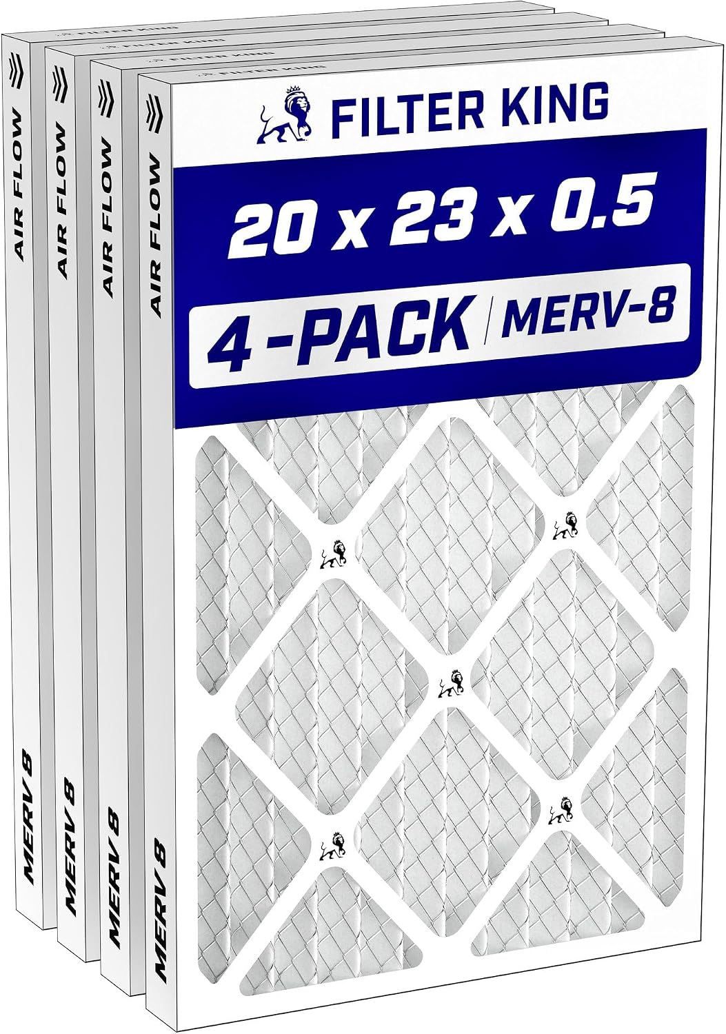 Filter King 24x30x1 Air Filter MERV 8, AC Furnace Filters (4-Pack)