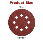 S SATC Sanding Discs 60 Grit 110Pcs Orbital Sander Discs 125mm Hook and Loop Round Orbital Sander Pads for Sanding