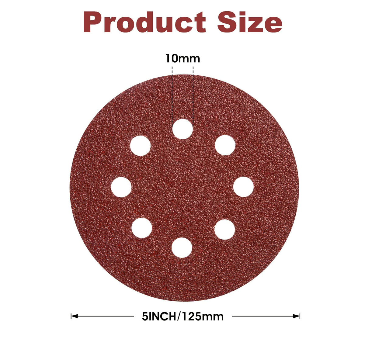 S SATC Sanding Discs 60 Grit 110Pcs Orbital Sander Discs 125mm Hook and Loop Round Orbital Sander Pads for Sanding