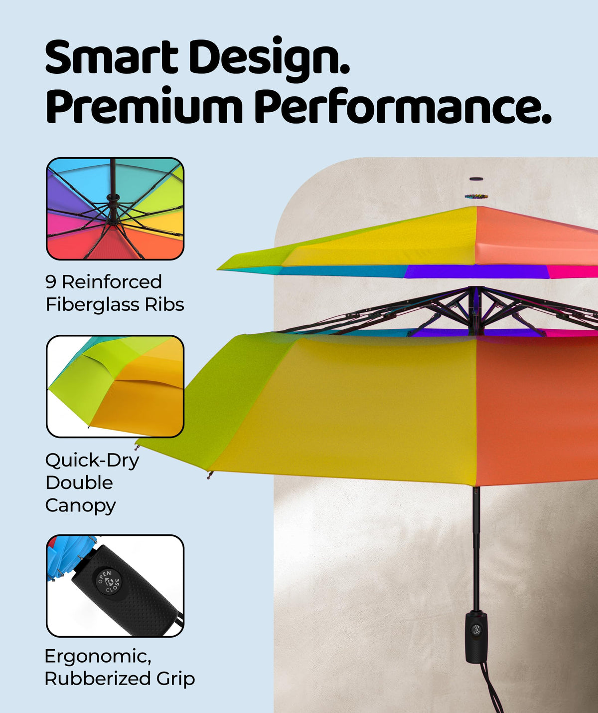 Repel Windproof Travel Umbrella - Compact & Withstands Winds up to 100MPH, Strongest Premium Auto Folding Umbrella for Rain and Sun - Durable, Light & Portable for Women & Men, Fits Backpack & Cars