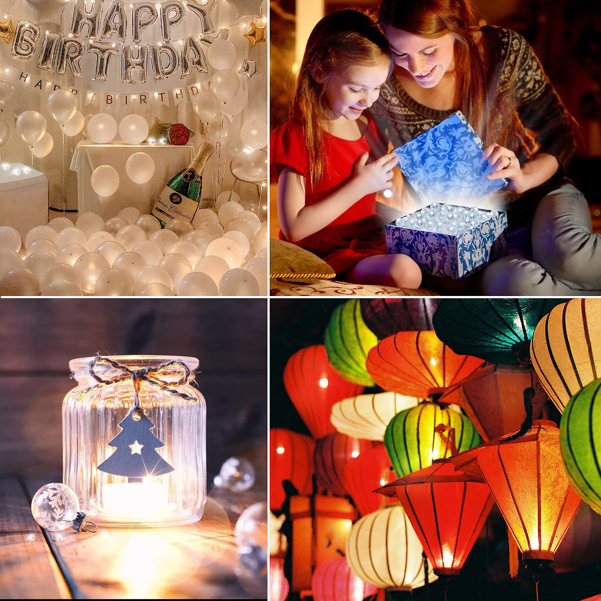 Aogist 200pcs 10-Colors Mini Lights with Hook,Long Standby Time Waterproof LED Balloon Light,Battery Powered,Ball Lamp for Balloon Paper Lantern Birthday Party Christmas Halloween