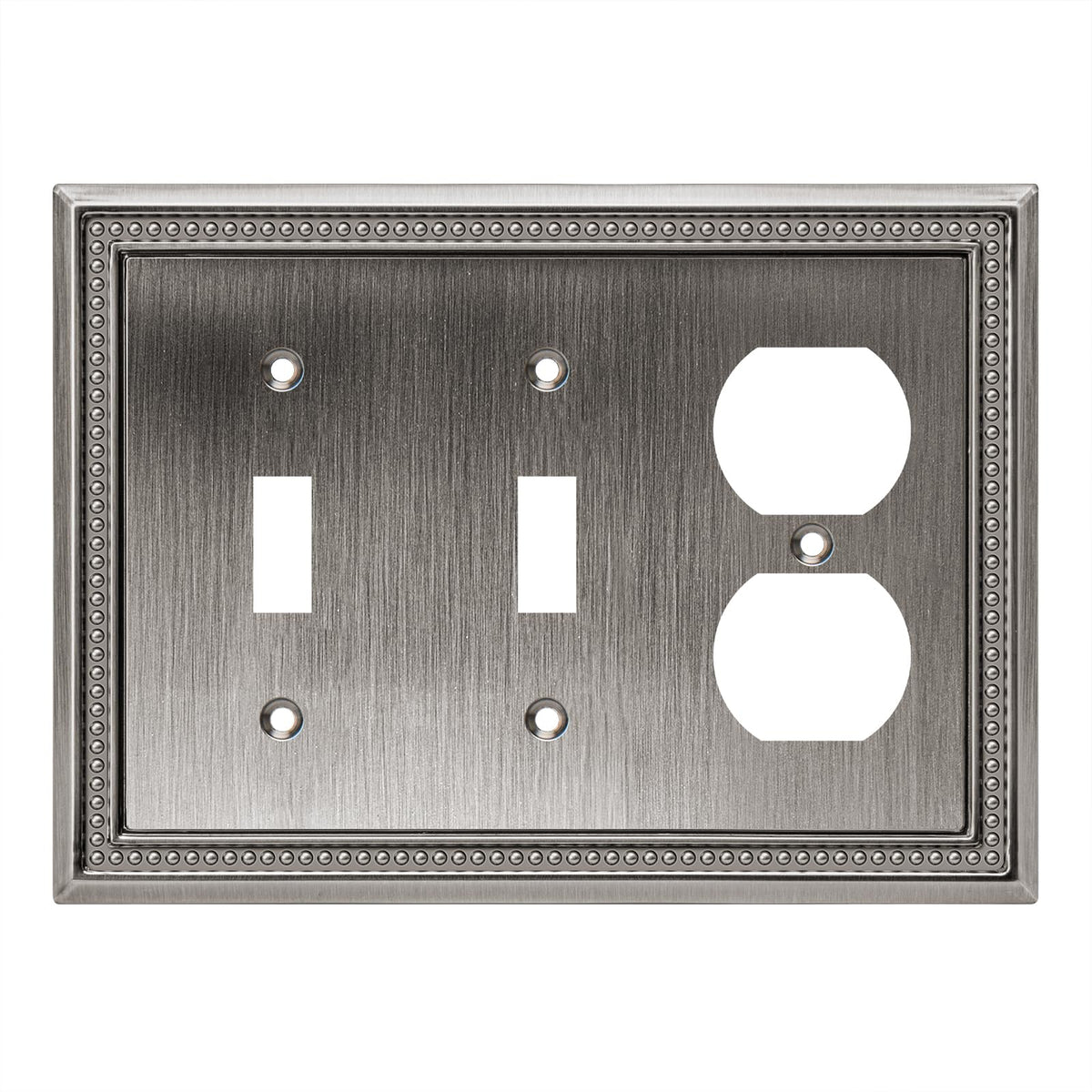 Sunken Pearls Heavy-Duty 4 Toggle Light Switch Plate, Antique Brass, 1 Pack
