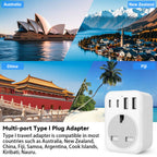 2 Pack UK To European Plug Adapter, 5 IN 1 European Travel Adaptor with 2 USB C & 2 USB A, EU Plug Adapter for Germany Spain France Turkey Greece etc (Type E/F)