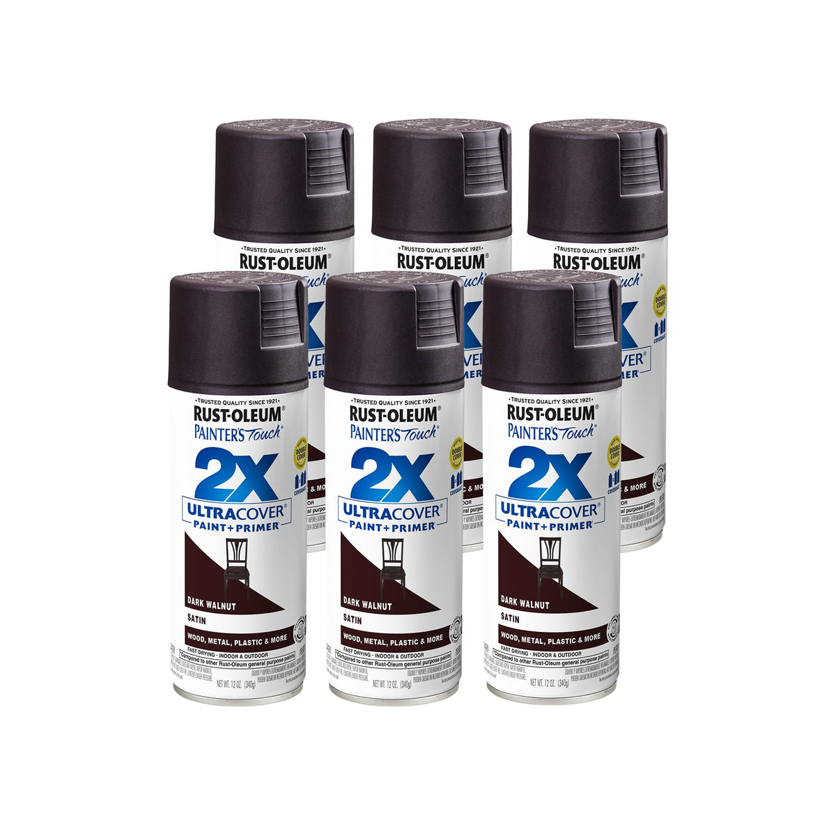 Rust-Oleum 334023-6PK Painter's Touch 2X Ultra Cover Spray Paint, 12 oz, Gloss Almond, 6 Pack