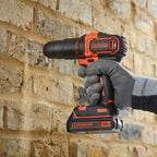 BLACK+DECKER 18 V Cordless 2-Gear Combi Drill with Kitbox and 2X 1.5 Ah Lithium Ion Batteries