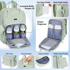 Dikaslon Baby Changing Bag Backpack, Large Nappy Back Pack Multifunction Baby Bags with Portable Changing Mat, Pacifier Holder, and Stroller Straps, for Mom and Dad